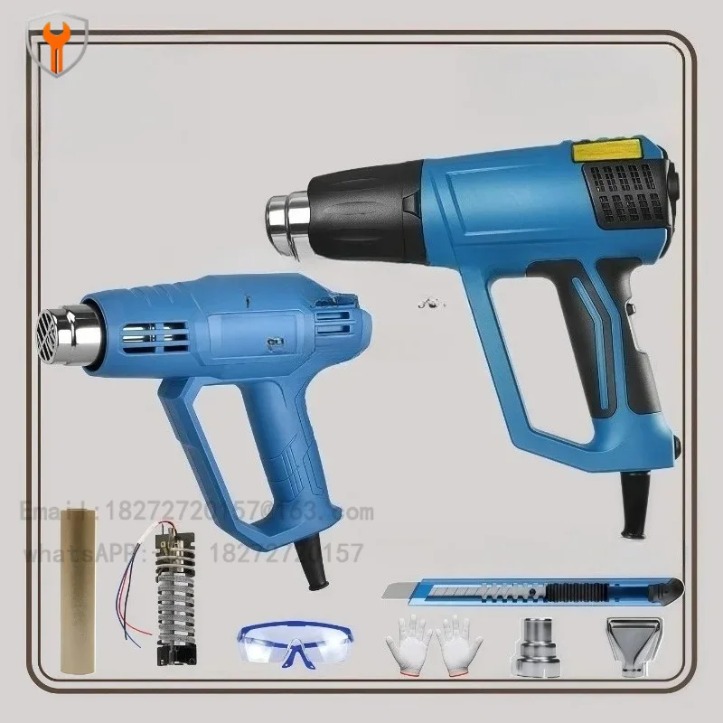 Digital Display High Power Mini Heat Gun, Adjustable Temperature & Speed for Car Wrapping and Grouting Sealing