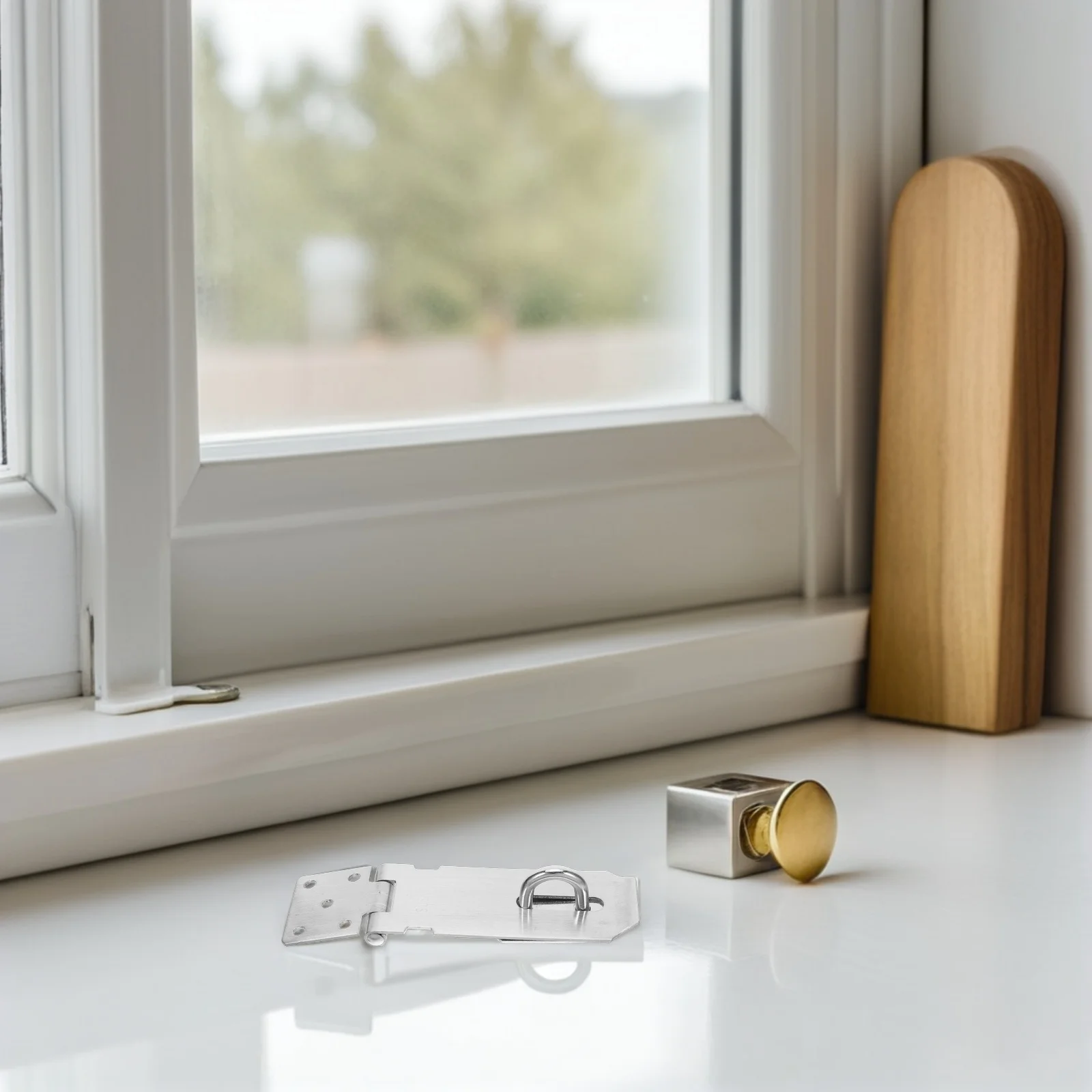 

1Set Heavy Duty Stainless Steel Door Latch Lock Padlock Hasp Safety for Home Closets Cabinets Gates Drawers Latch Lock