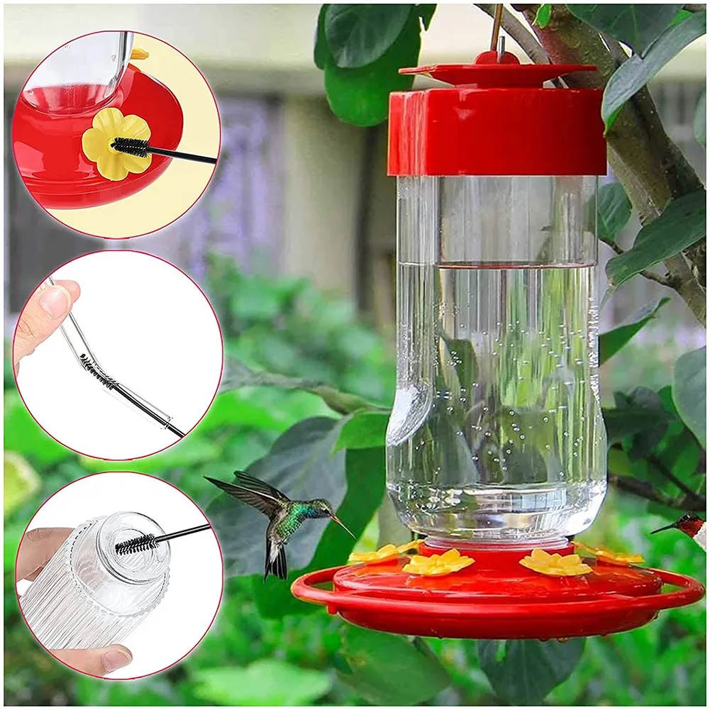 Create a Beautiful Haven for Hummingbirds with 20pcs Vibrant Yellow Replacement Flowers and Cleaning Brushes for Feeder