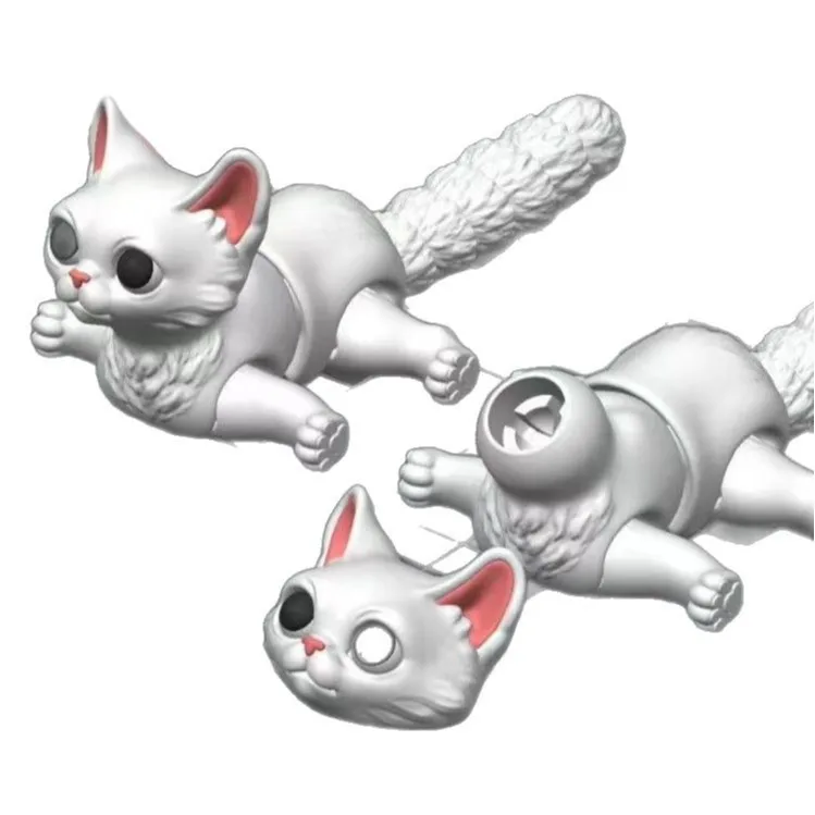 Decoración del hogar, juguete con articulación móvil de gato impreso en 3D, alivio del estrés, descompresión, adorno de escritorio, accesorios de figuras