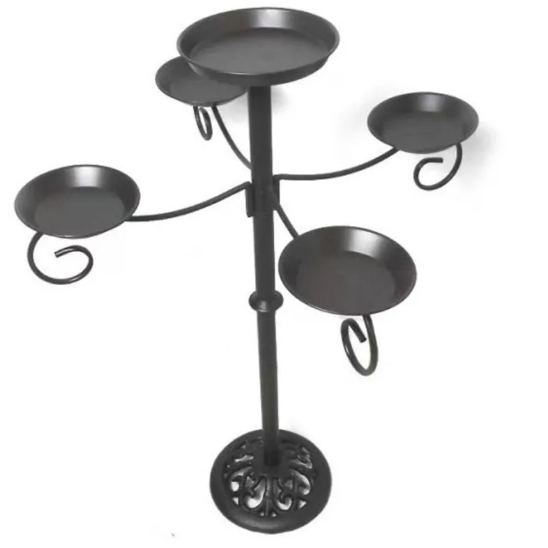 Suitable for garden, courtyard, lawn, iron metal bird bath, retro independent bird bath, bird feeder