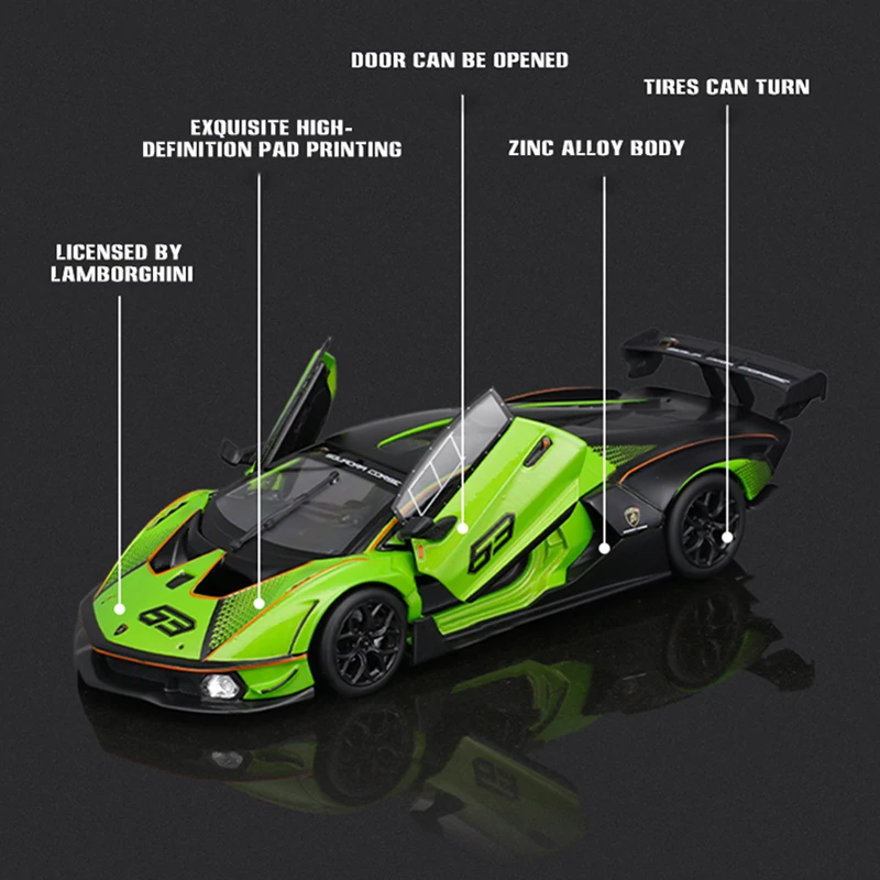 Bburago 1:24 Lamborghini Essenza SCV12  Weissach Cars Model Toy Collection Gift racing car Alloy Luxury Vehicle Diecast