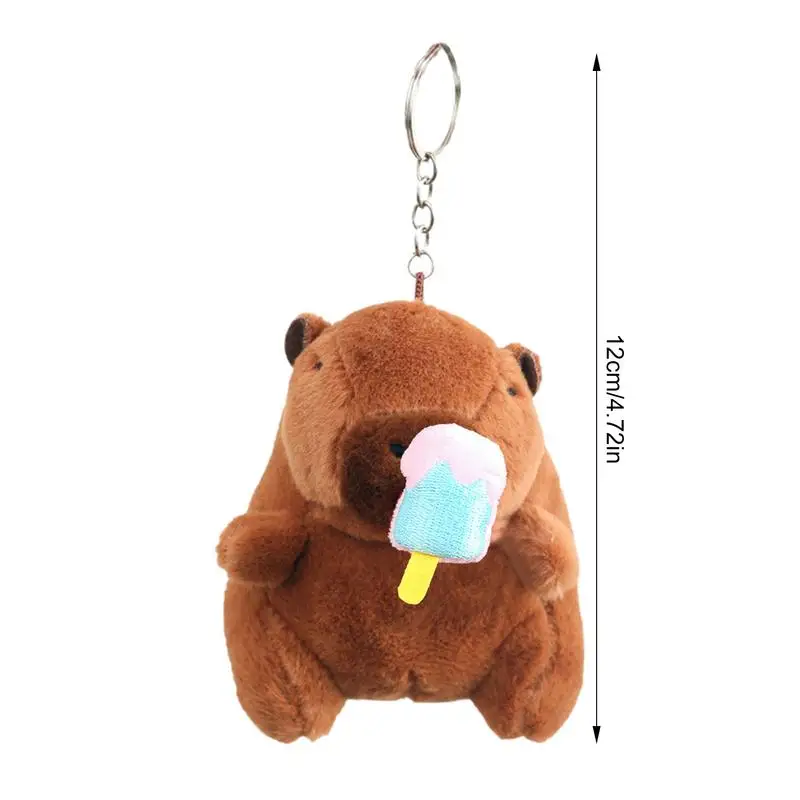 Capibara pluche sleutelhanger realistische sleutelhanger tas hanger knuffels speelgoed rugzak sleutelhangers decoratie Capibara hangers schattig