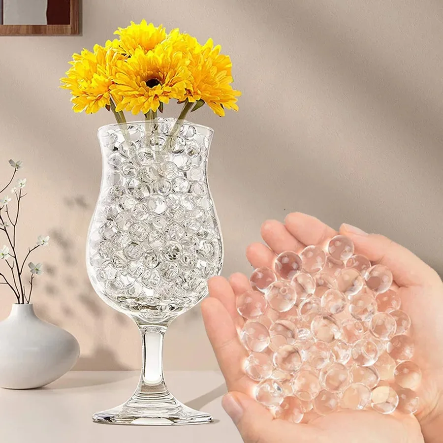 5,000pcs Grow in Water Beads Gel Magic Balls Transparent Pearl for Flowers Vase Wedding Home Decoration Clear Crystal Soil Muds