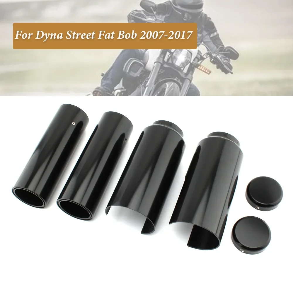 

Motorcycle Front Upper Fork Boot Slider Covers Upper Shock Absorber Cover for Harley Davidson Dyna Street Fat Bob 2007-2017 2016