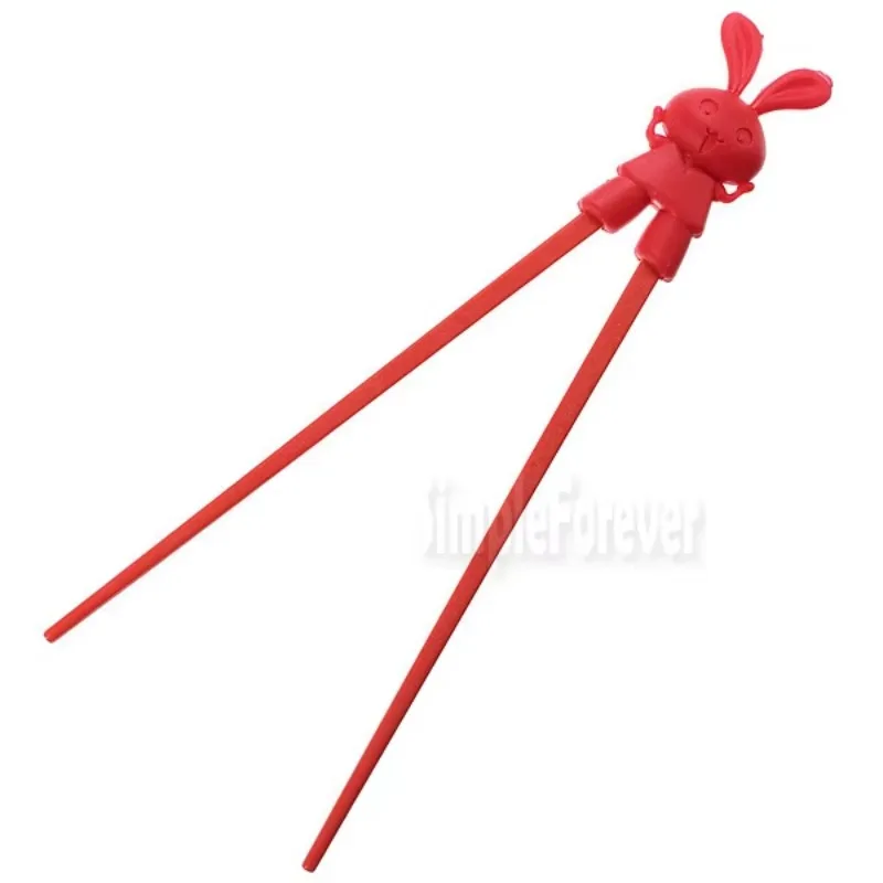 NIEUW 100 paar kinderen kind beginner gemakkelijk leuk leren training helper konijntje rubberen plastic eetstokjes