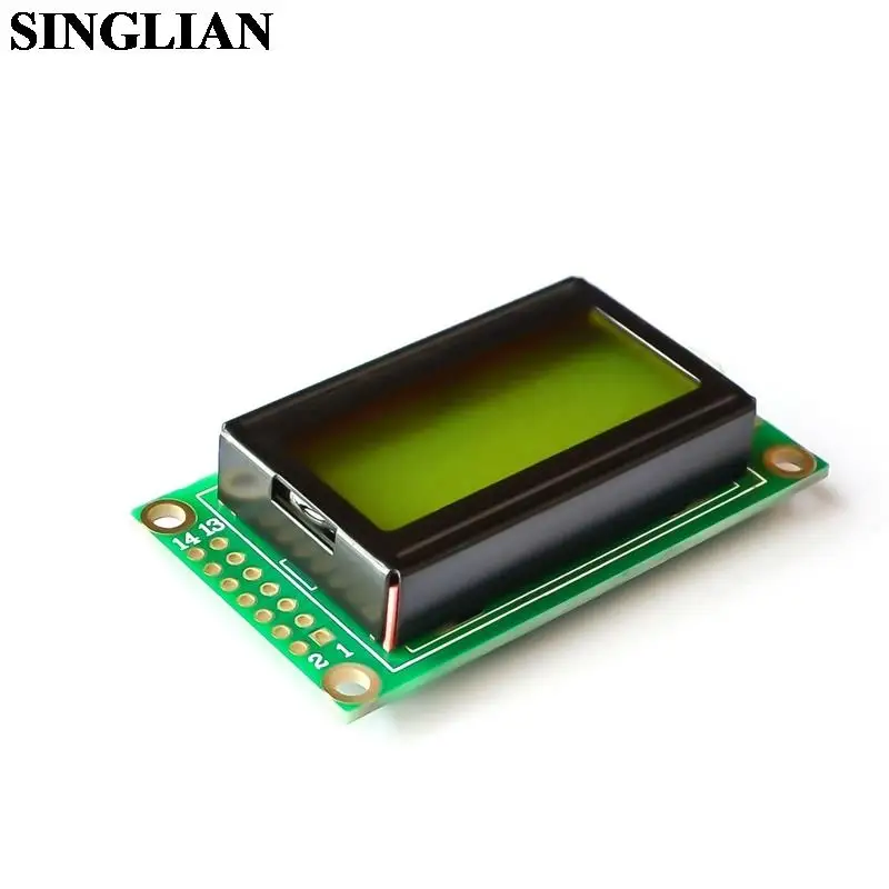 0802A Character LCD 8*2 Yellow Green LCD Screen Module With Backlight Liquid Crystal Display Panel For Arduino