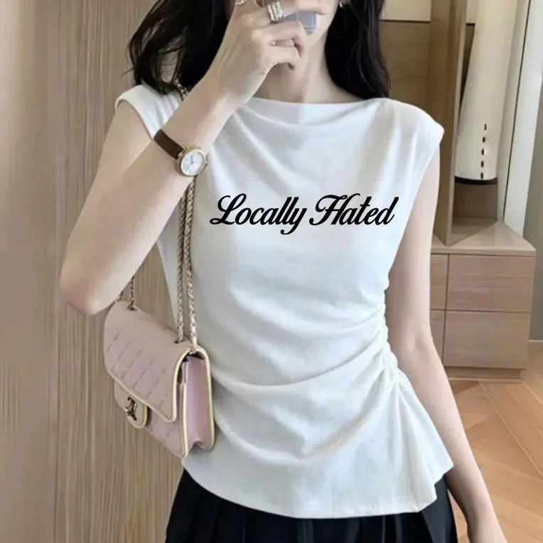 Vintage Letters Locally Hated Printed T-shirts Graphic T-shirts Women Short Sleeved T-shirts female