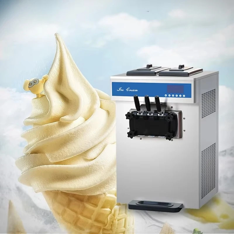 

Commercial Tabletop Chinese Softserve Softice Softy Icecream Ice-cream Making 3 Flavor Soft Serve Ice Cream Maker Machine Price
