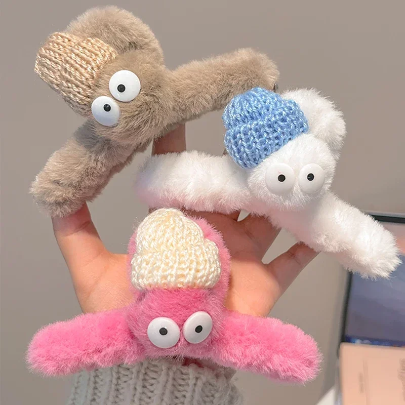 Coreano Moda Carvão Bola De Cabelo Garra, Clipe De Desenhos Animados, Tubarão De Pelúcia, Pinos De Cabelo Bonito Das Mulheres, Presilhas, Acessórios De Cabelo