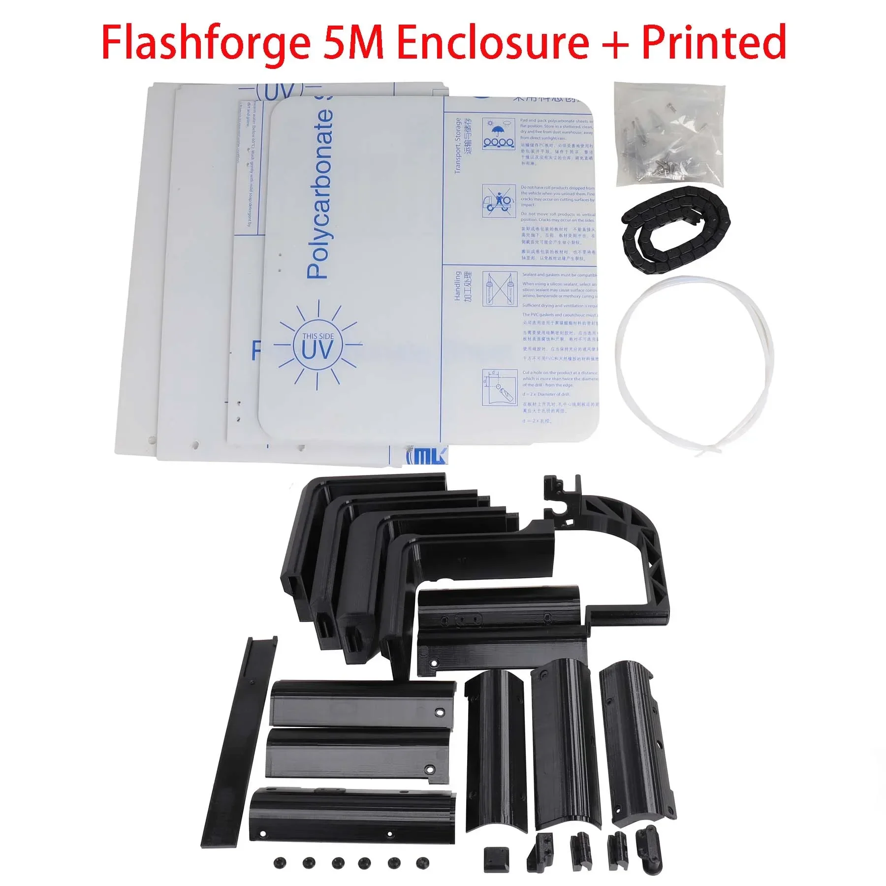 

Flashforge Adventurer 5M AD5M 3D Printer DIY Enclosure Panel Kit With Printed Parts Clear Polycarbonate PC Sheet 3mm