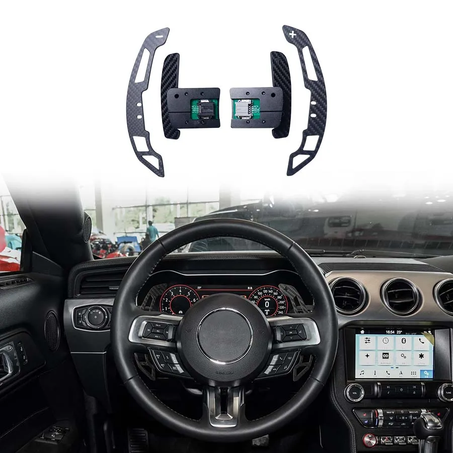 

Carbon Fiber Magnetic Shift Paddle For Ford Mustang 15-23 Steering Wheel Shift Knobs Replace Extension Car interior Accessories