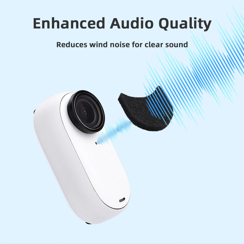 6 noise reduction and windproof cotton pads suitable for Insta360 GO 3S reducing wind noise 360 GO3S  GO3 Mic Wind Muff