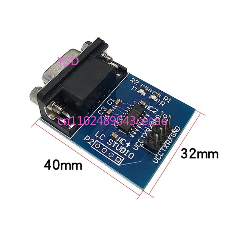 RS232 To TTL Serial Module Download Brush Board Transmit Receive LED Indicator With 4 Dupont Wires Programmer Adapter 2.