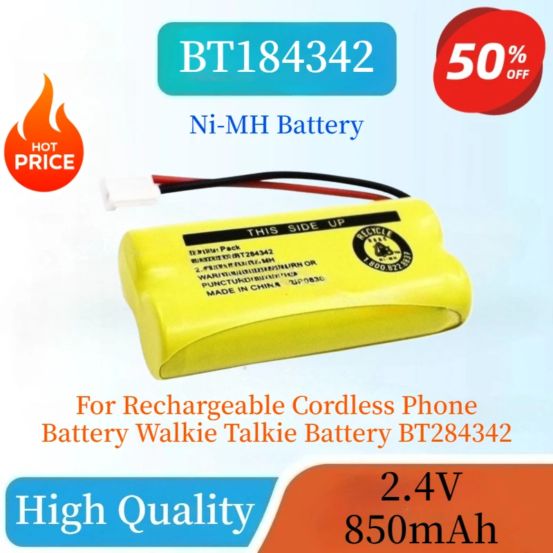 

New High-quality 2.4V AAA 800mAh Ni-MH Battery For Rechargeable Cordless Phone Battery Walkie Talkie Battery BT184342 BT284342