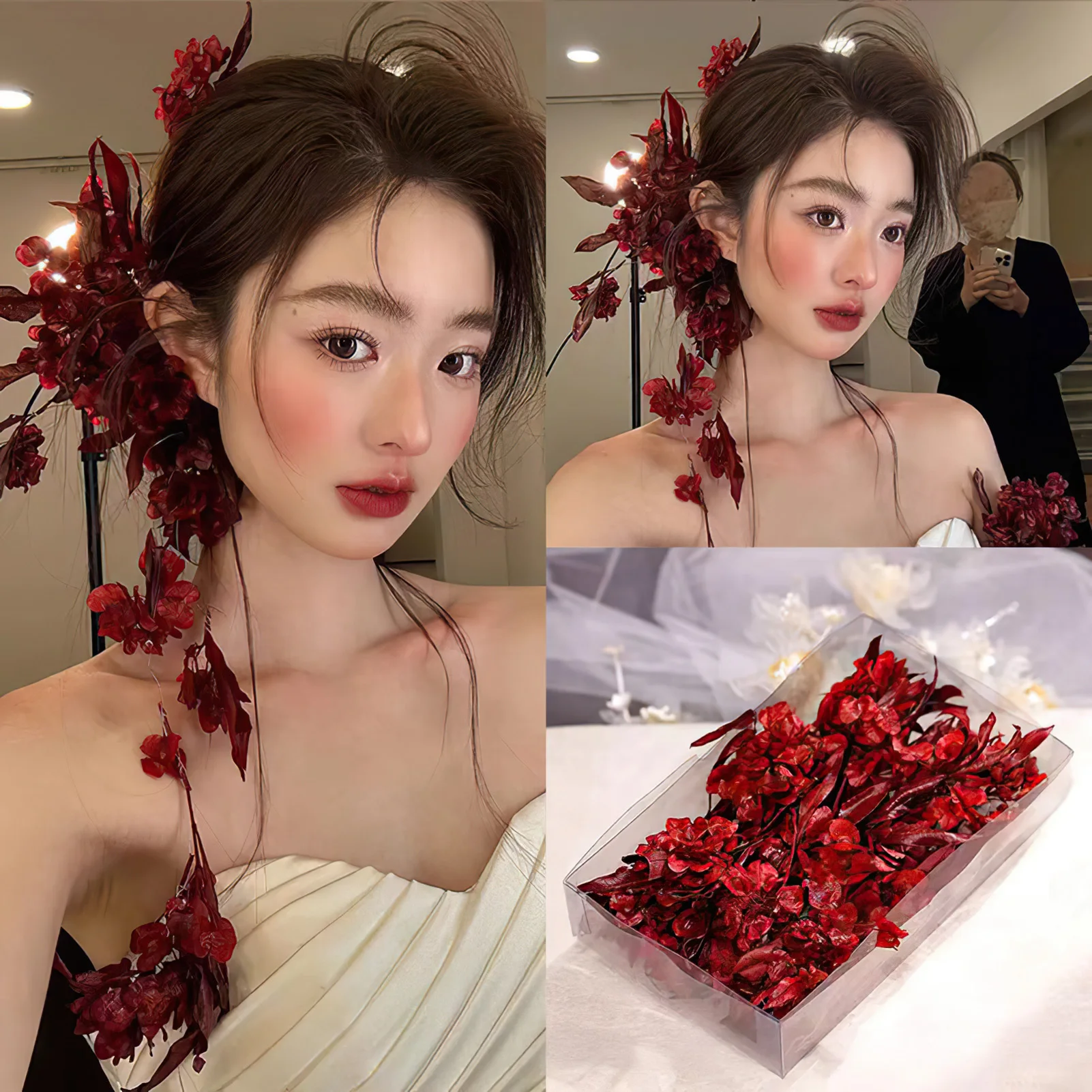 

Elegant Floral Headpiece Artificial Flower Hair Pins Hair Jewelry Women Summer Floral Hair Accessories for Cosplay Costume