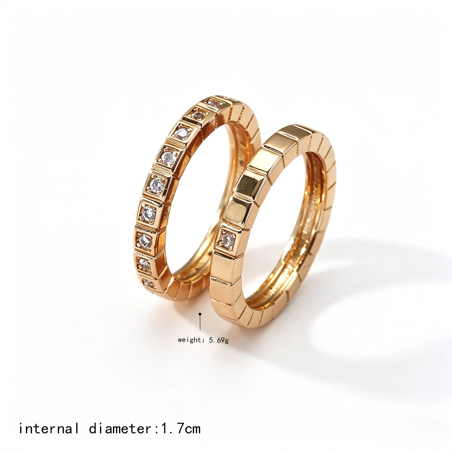 Women Sparkling Double Band Rhinestone Stacked Ring Set Stackable Statement Finger Rings Fashion Jewelry For Banquet Formal Occa