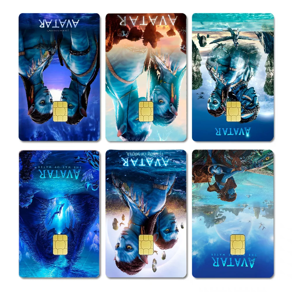 Película de ciencia ficción Avatar tarjeta de crédito pegatinas de piel para tarjeta bancaria VISA tarjeta de transporte pegatina impermeable antiarañazos
