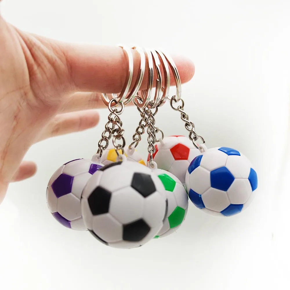 6-48pcs Soccer Ball Keychains Mini Football Key Ring Sports Ball Keychain for Kid Party Favors Soccer Birthday Party Supplies