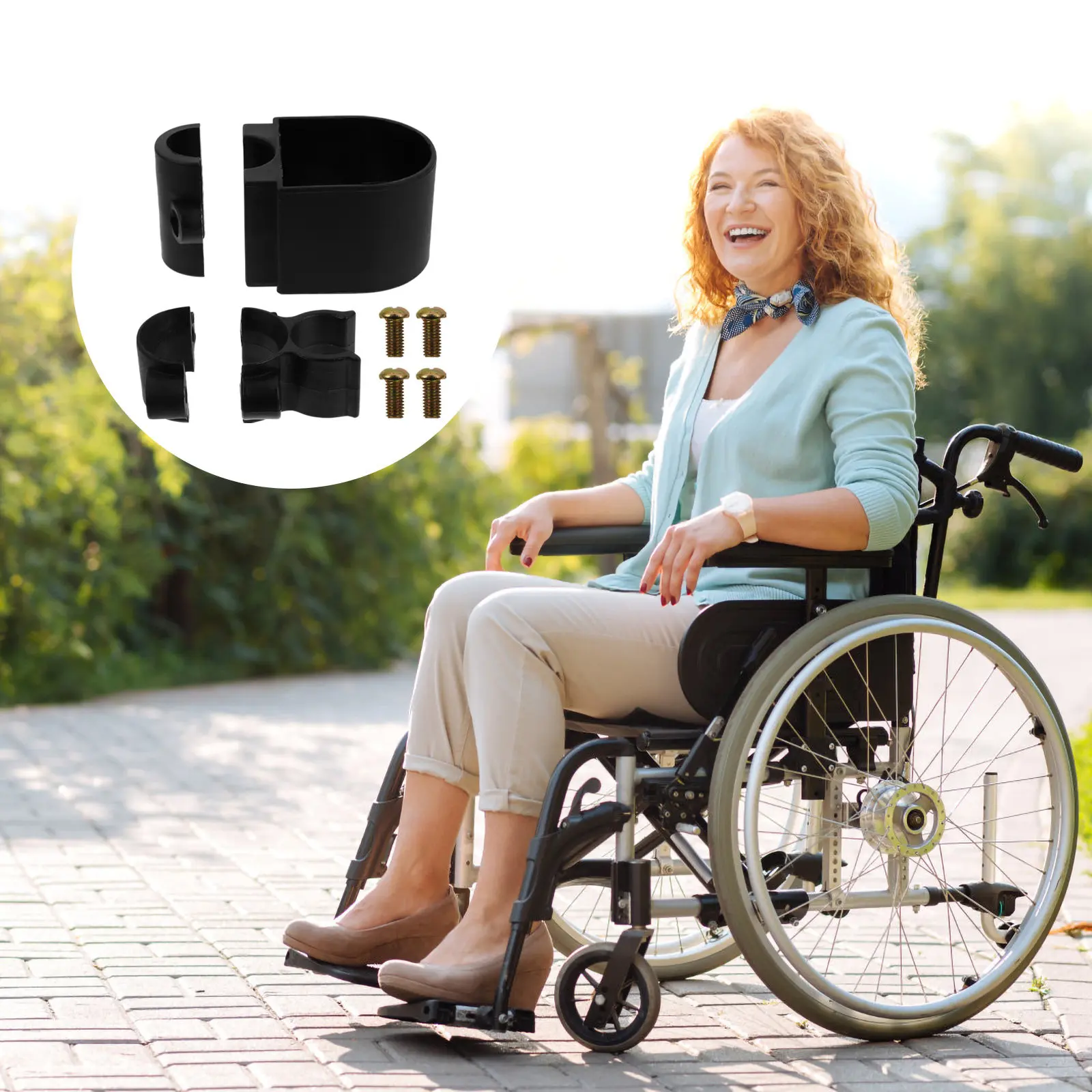 

1Set Alloy Plastic Cane Holder Set Black for Walker Wheelchair Walking Stick Support Crutch Rollator Stand Cane Holder