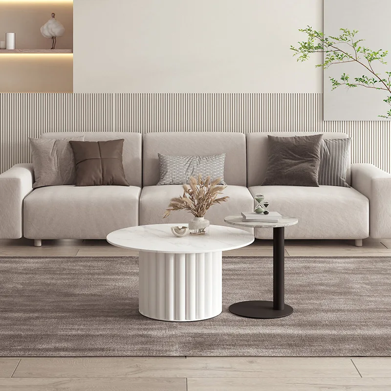 Home Slate Coffee Table Combination Nordic Minimalist Modern Living Room Flower Few Small Apartment Marble Light Luxury Style