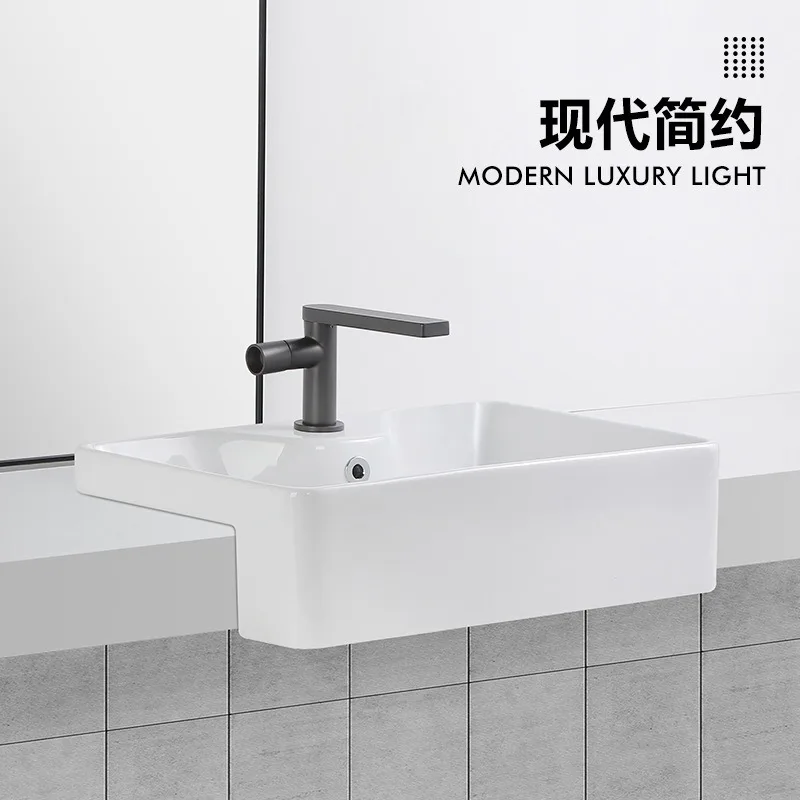 

Narrow embedded washbasin semi-embedded washbasin mid-basin semi-hanging basin on the platform washbasin single basin square