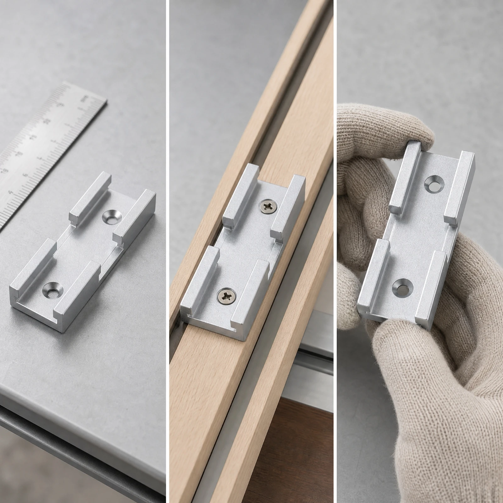 4 Pieces T-Track Intersection Kit Easy to Install 30 Mm T-Track Cross Connector Woodworking Hardware Compact Anodized Aluminum