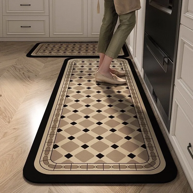 Kitchen Floor Mat Absorbent Quick-drying Oil-absorbing Carpet Soft Diatom Mud Non-slip Foot Mats Long Strip Home Decoration Rug