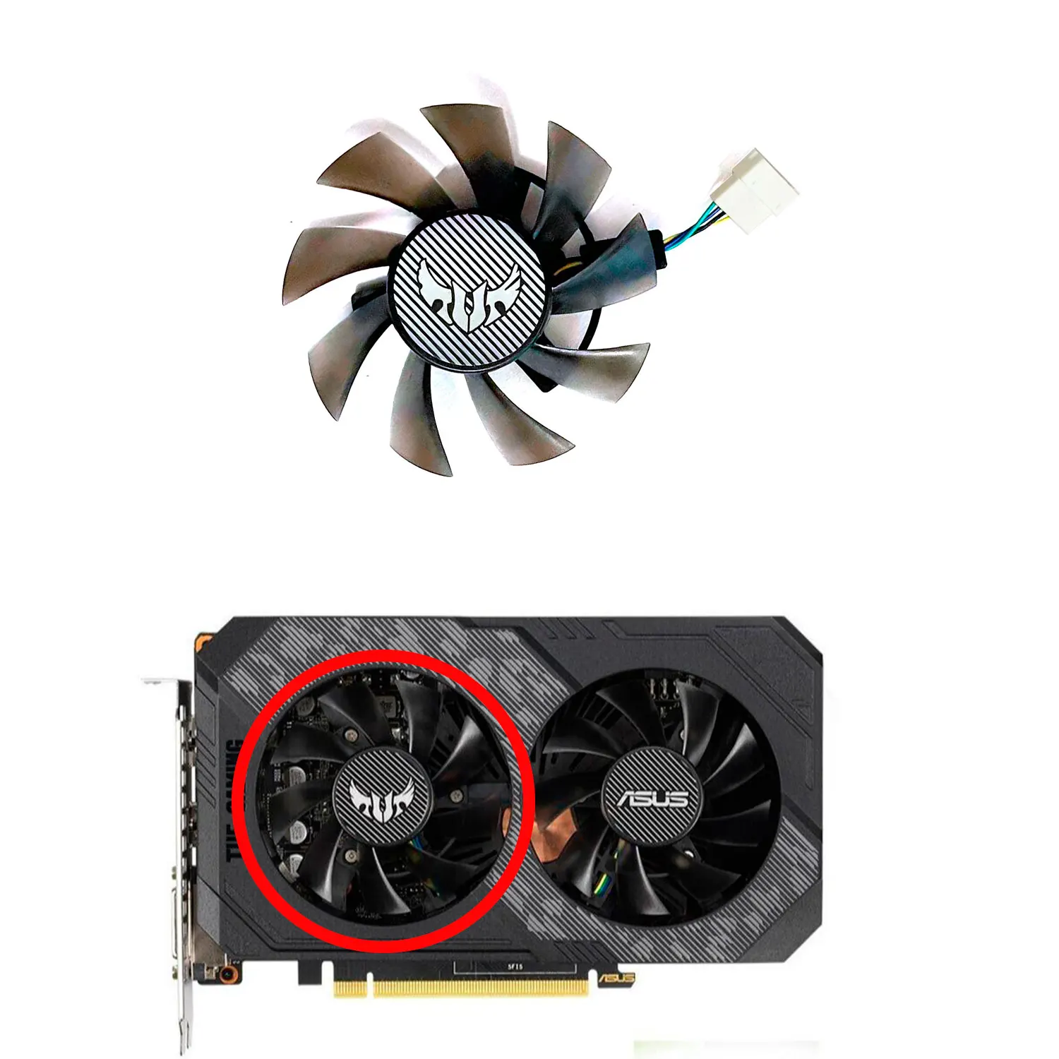 75MM FD8015U12D 6Pin,Graphics Card Cooling Fan,For ASUS RTX 2060 GTX 1660 1660Ti TUF GAMING OC,Replace T128015BU