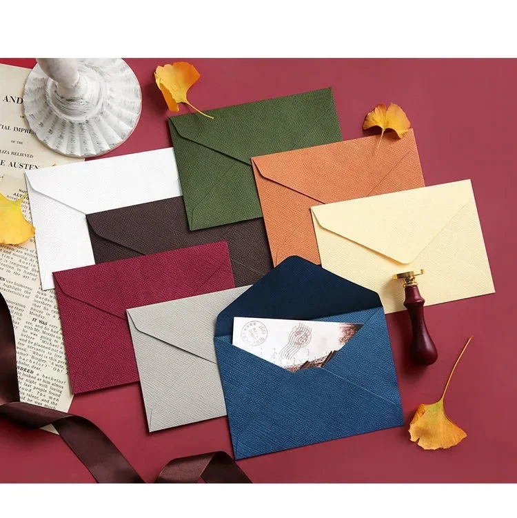 10 Stuks/Batch Linnen Envelop Letter Papier Set Met Retro Wind Afdichting Tas