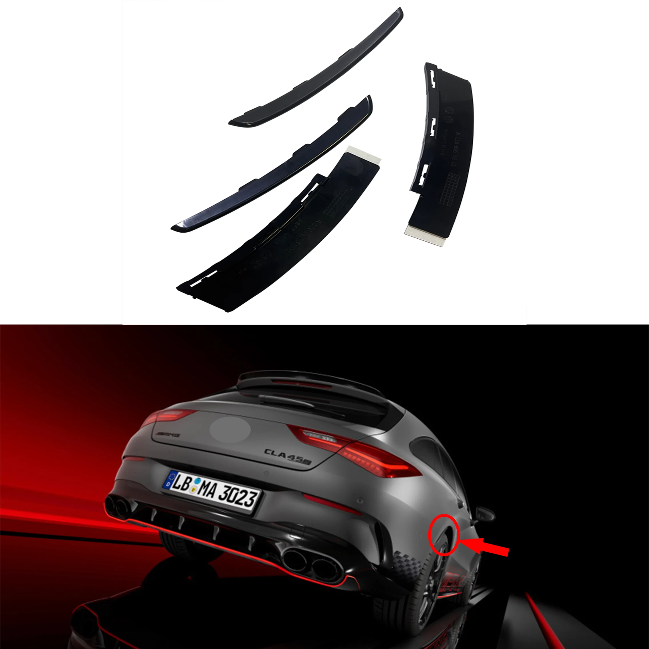 Carbon Fiber For Mercedes W118 C118 CLA45 CLA180 CLA200 CLA250 AMG 2020+ Rear Bumper Fender Flare Extension Wheel Eyebrow Lip