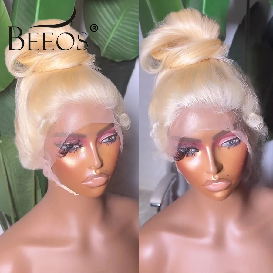 BEEOS 613 360 HD Blonde Lace Front Human Hair Wig Body Wave Pre plucked Wigs For Women Ponytail 34inch Brazilian Wigs On Sale