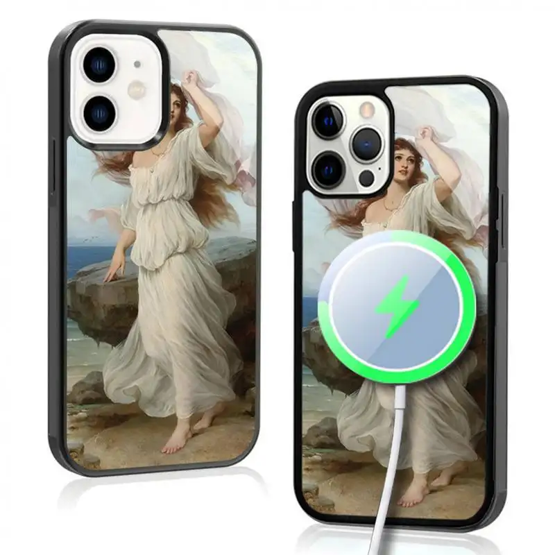 

Goddess Phone Case For IPhone 11 12 13 14 15 Plus Pro Max Mirror Acrylic Cover For Magsafe Wireless Charging