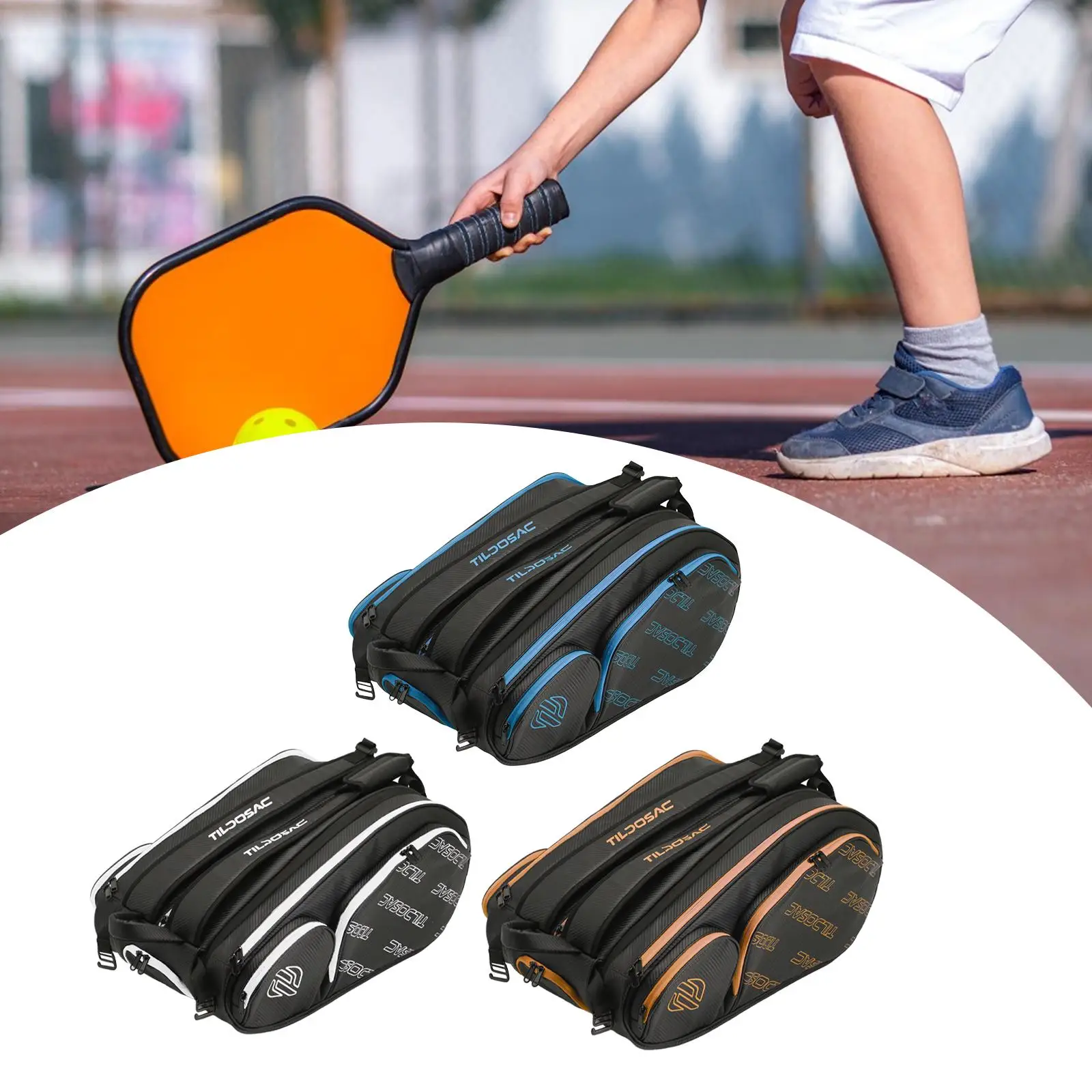 

Tennis Backpack Multifunctional Zipper Closure with Shoe Compartment Tennis Bag Storage Pickleball Bag Adjustable Shoulder Strap
