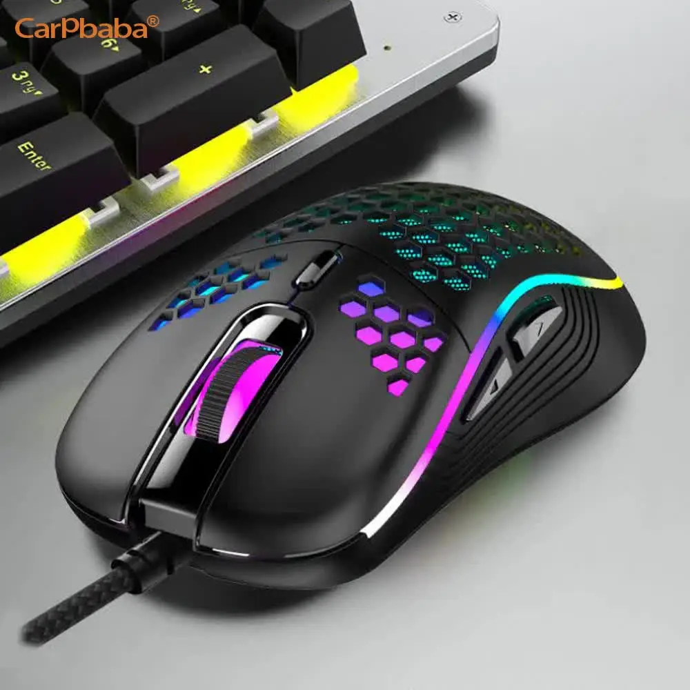 Wireless Gaming Mouse Dazzling Colorful Light Effect Variable DPI Fashionable Honeycomb Perforated Mouse