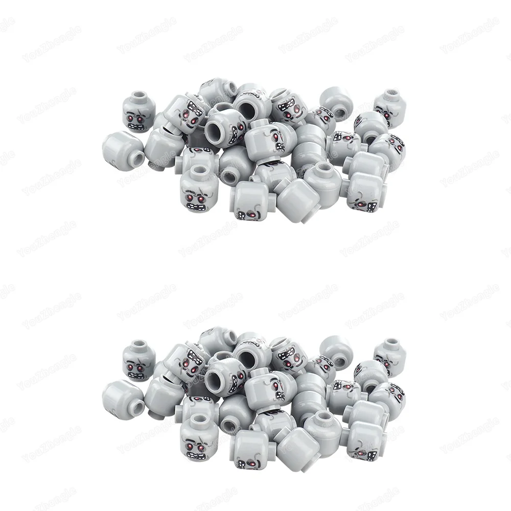 Alien Zombie Roaring Face Pattern Building Block 3626 Printed MOC Figures Head Parts Matching Scene Accessories Model Gifts Toys