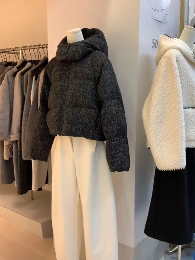 

Sli Unique ort Bla Women's down Jaet Winter 2025 New High-End Sensation Small Fraance Sle Thi Outerwear