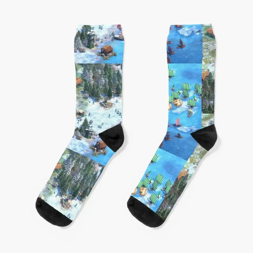 

Age of Empires II Winter Screenshot Socks heated Climbing warm winter Socks Men Women's