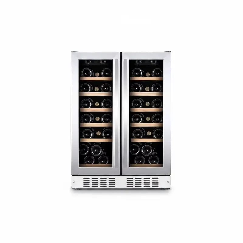 116L Stainless Steel Wine Refrigerator 38 Bottle Dual Zone Compressor Cooler Built-in or Freestanding Cellar for Home