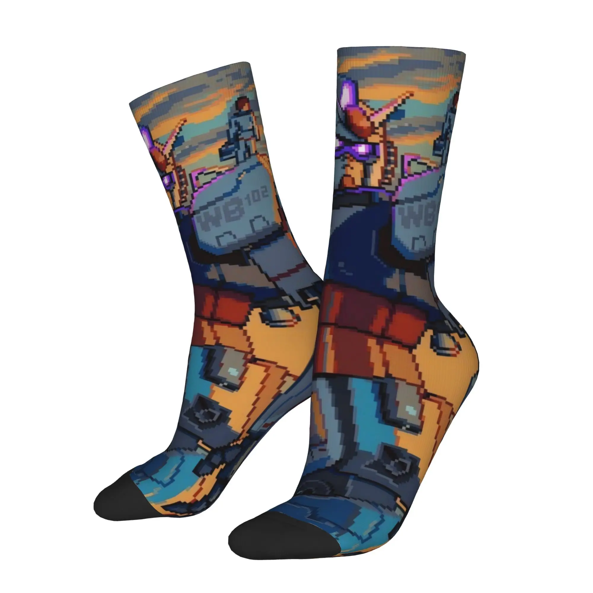 Funny Sock BANDAI Gundam 18 Rock Seamless Pattern Printed Men Socks Novelty Men's Socks