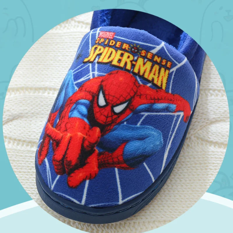 Cartoon Printed Spider-man Cotton Slippers for Children\'s Shoes Fashion New Style Warmth Autumn Winter Indoor Kids Boys Slipper