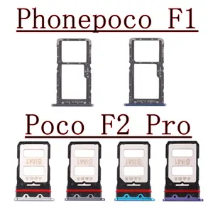 Bilashmart Dual Chip SIM Card Tray Xiaomi Phonepoco F1 Poco F2 Pro Phone SIM1 + SIM2 Card Tray Part
