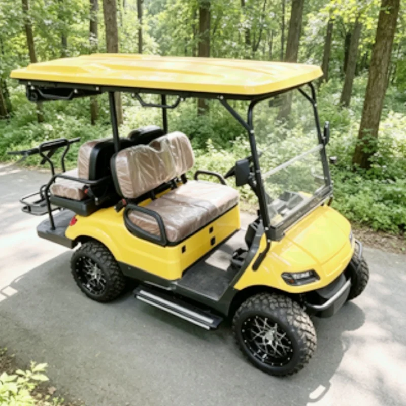 Custom Free Design Electric Golf Cart CE DOT Certified Multi-Purpose Vehicle 14-Inch Tires Bumper Front Basket Foot Pedal