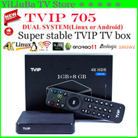 [Genuine]New arrival TVIP705 4K UHD Linux+Android11 Dual OS Super stable TV Box 1G+8GB 2.4/5G WiFi Nordic Smart One Media Player