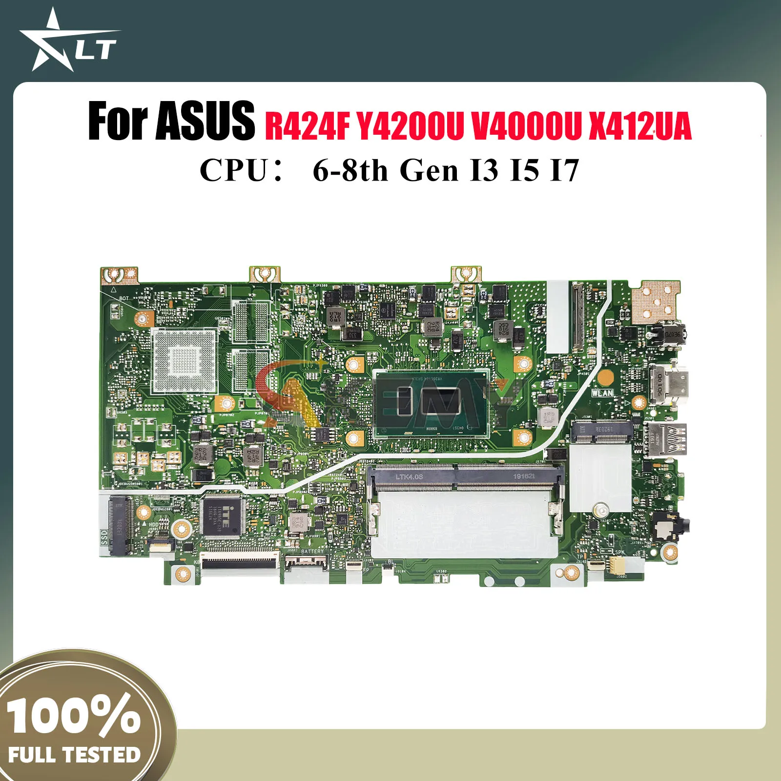

Материнская плата для ноутбука X412UA ASUS VivoBook X412UA X412UF V4000U X412UB Y4200U R424F X412U с процессором I3 I5 I7, тест в порядке