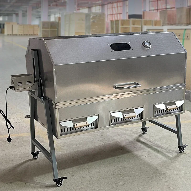 Parrilla de carbón automática sin humo para patio exterior de acero inoxidable