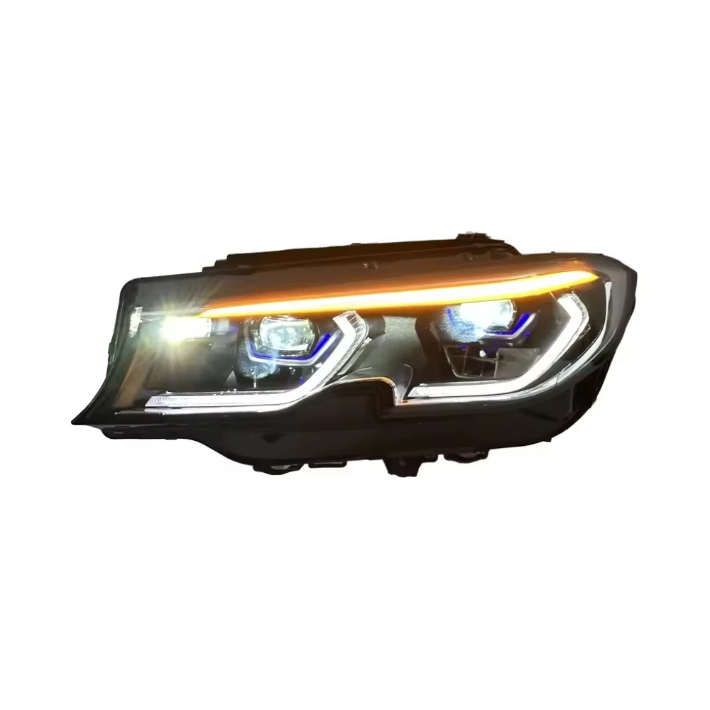 Auto New Upgrade Three Colors Drls Switchable Headlight For BMW 3 Series G20 G80 G28 M3 2019-2022 Amber/ Yellow/ White