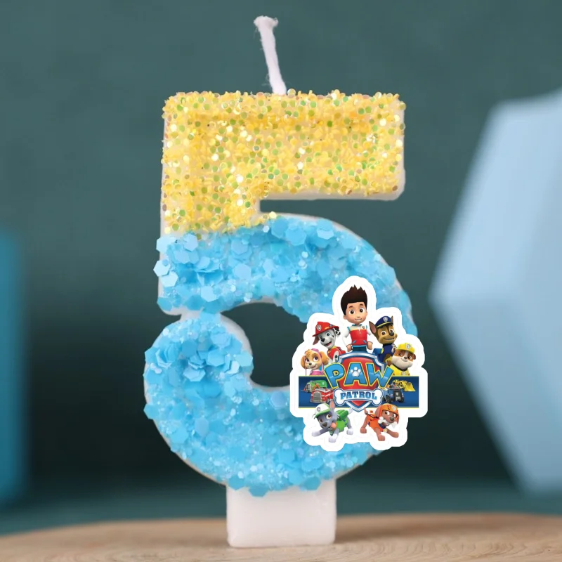 Cartoon Paw Patrol Thema Kerze 0-9 Nummer Geburtstag Kuchen Jahrestag Party Baby Dusche Kerzen Szene Dekoration Lieferungen – Detail 5