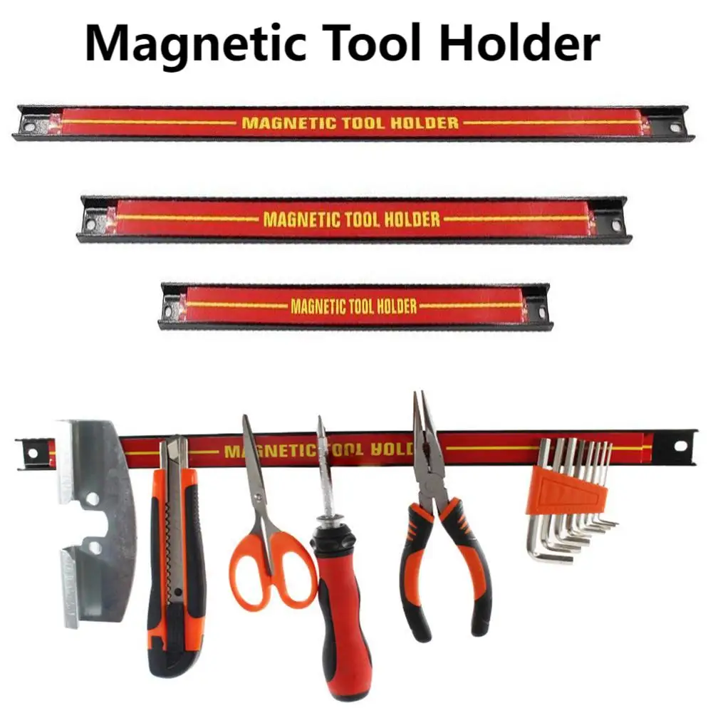 Magnetic Tool Holder Heavy Duty Magnet Tool Bar Long Strip Garage Workshops Hardware Storage Organizer For Garage Knife Wrench