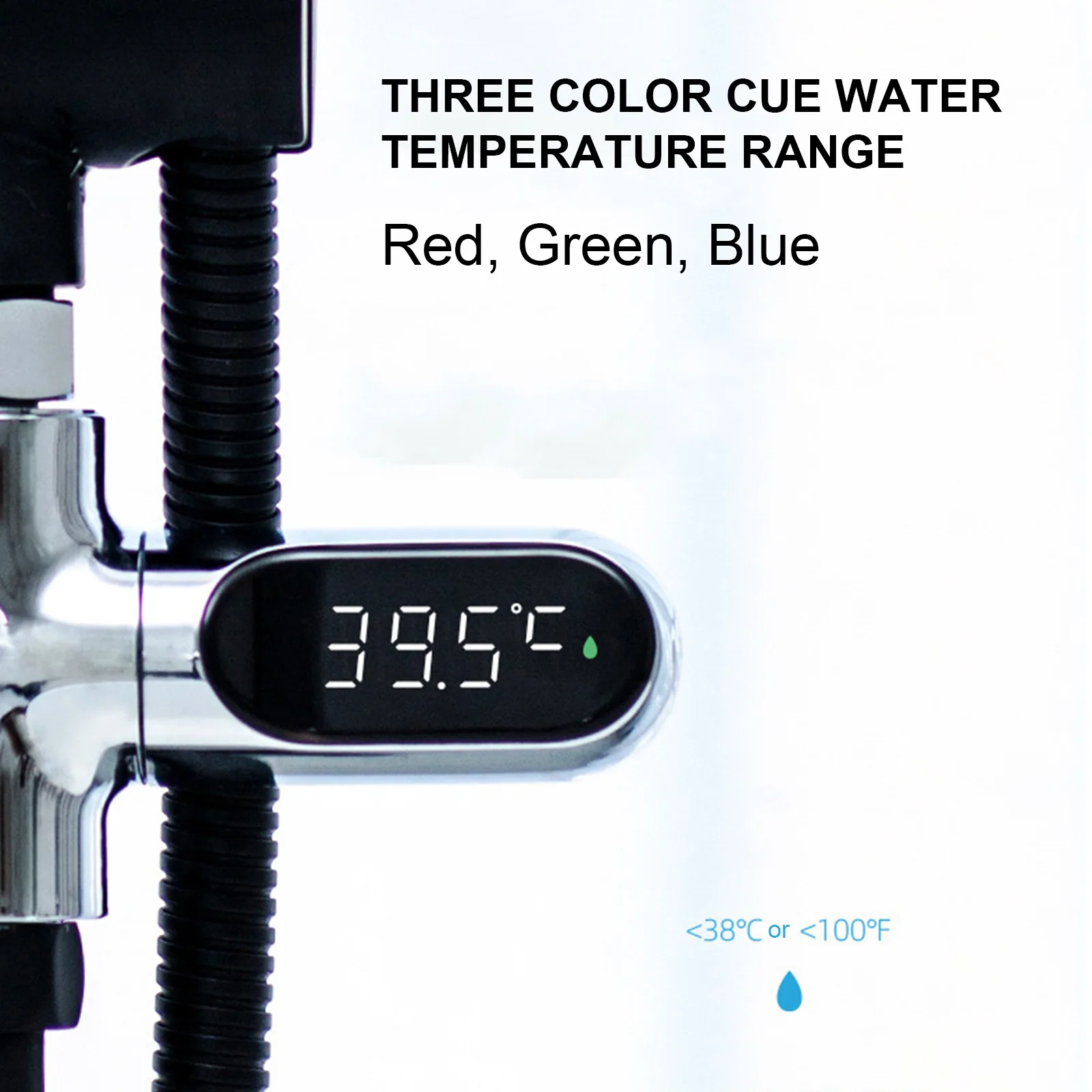 Base del rubinetto della doccia con termometro Display digitale a Led temperatura dell'acqua del bagno schermo rotante 360 per la cucina del bagno di casa
